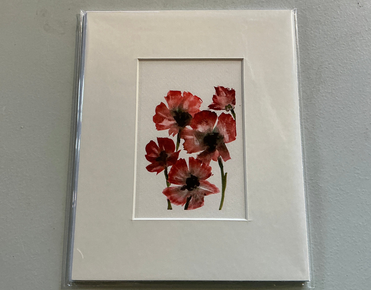 Five Red Pansies 6x9p 9x13m