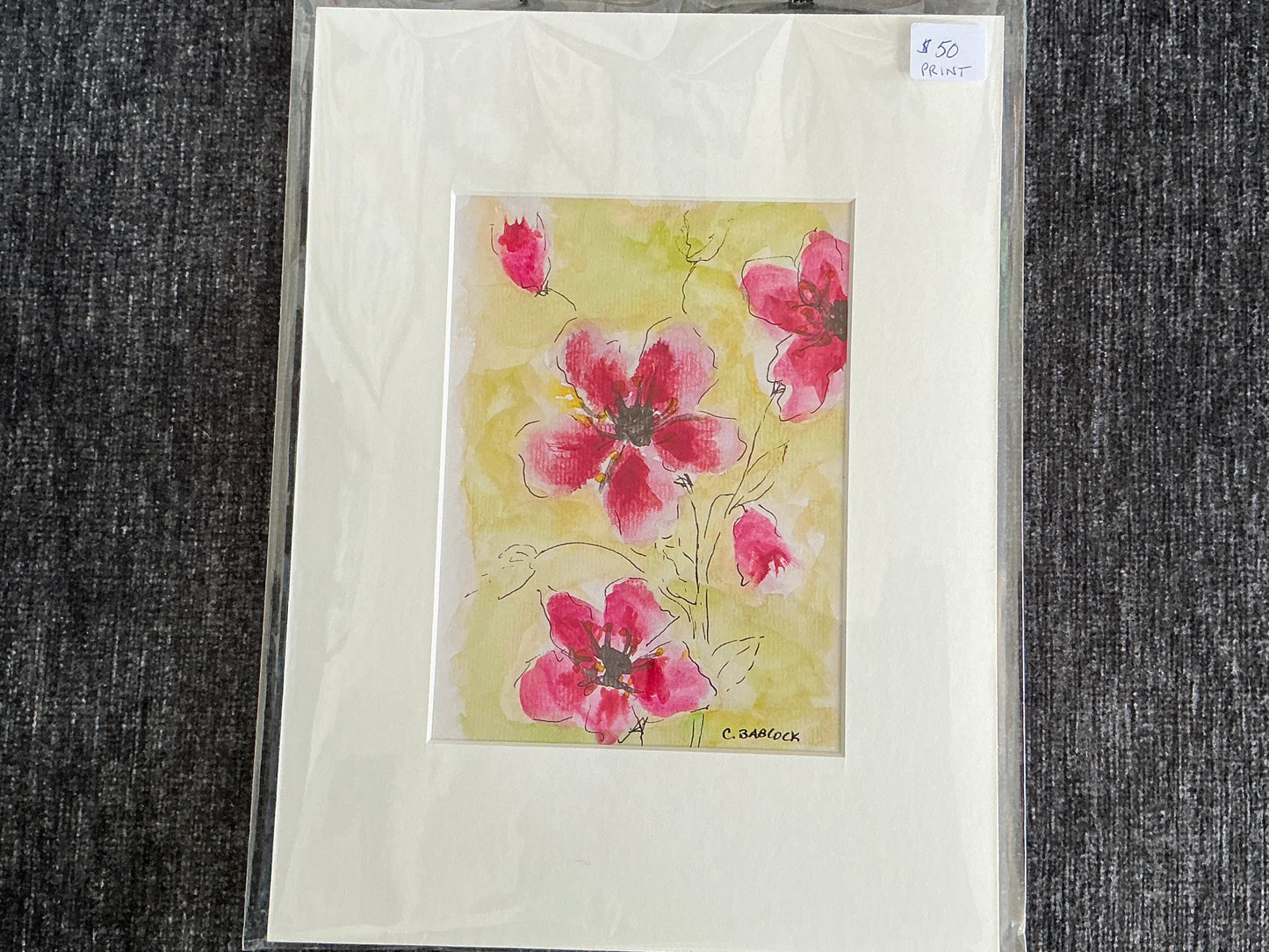 Red Apple Blossom Print 4x6 Mat 6x9